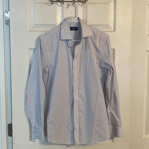 White & Light Blue Checkered The Tie Bar Dress Shirt